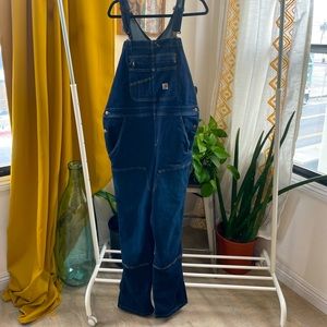 Carhartt women’s relaxed-fit rugged flex denim-double front bib overalls